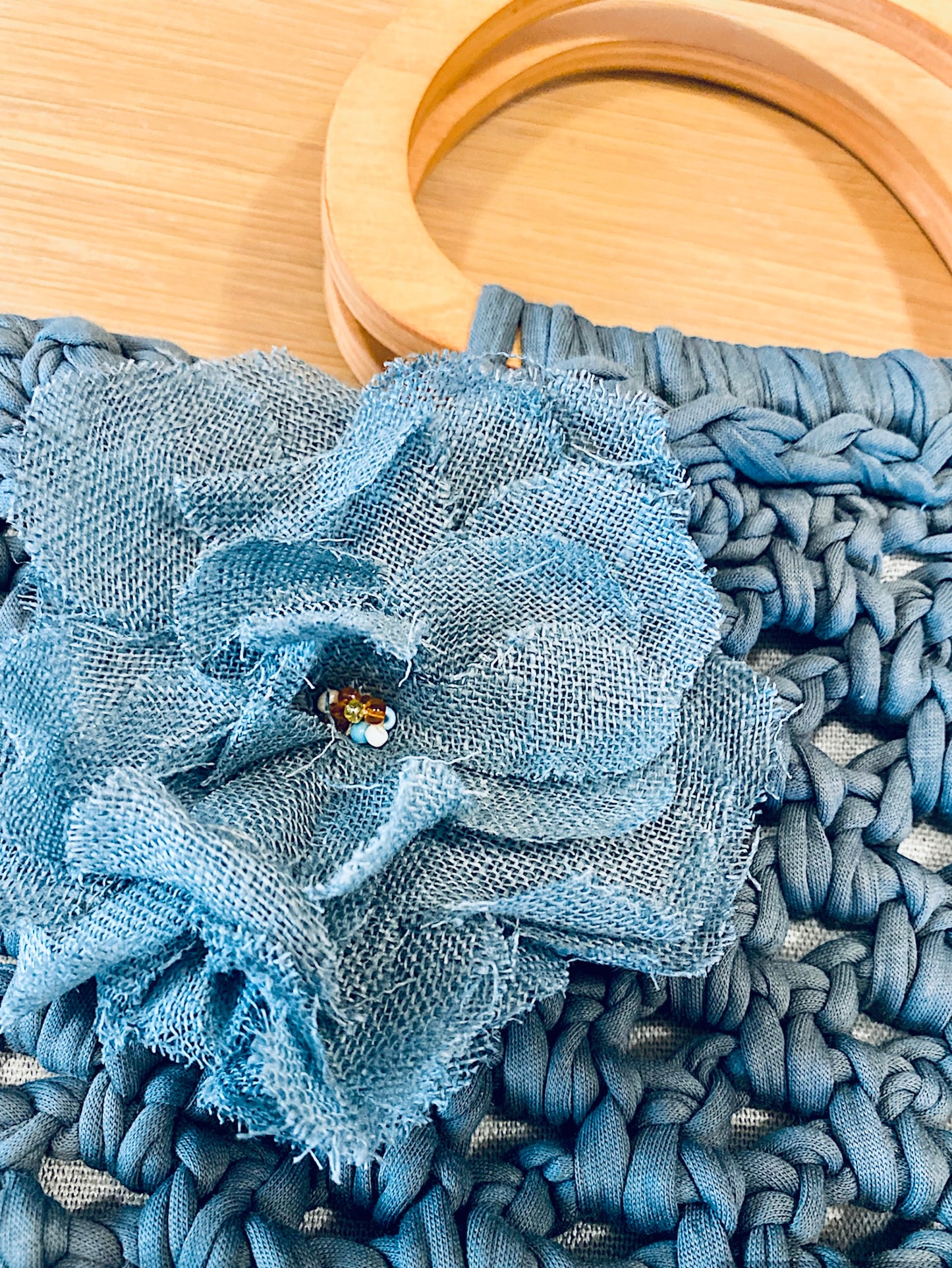 cabas Gigi S bleu doublé